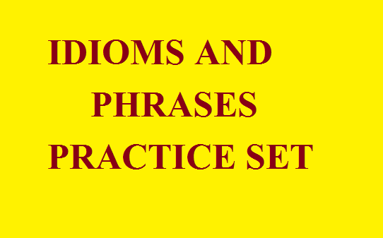 Idioms and phrases Quiz mock test online practice