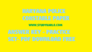 Haryana police answer key